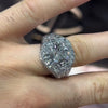 Luxury Cushion Cut With Banquette Cut Side Stone Men's Ring in Sterling Silver