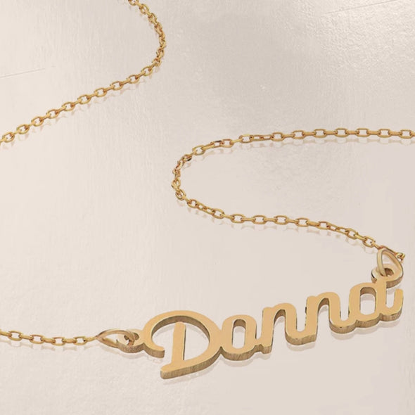 Custom Sterling Silver Name Necklace – Personalized Gift with Box Chain in Silver, Gold or Rose Gold
