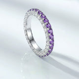 Purple Eternity Wedding Band in Sterling Silver