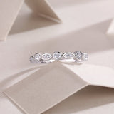 Simple Half Eternity 18k White Gold Plated Moissanite Band