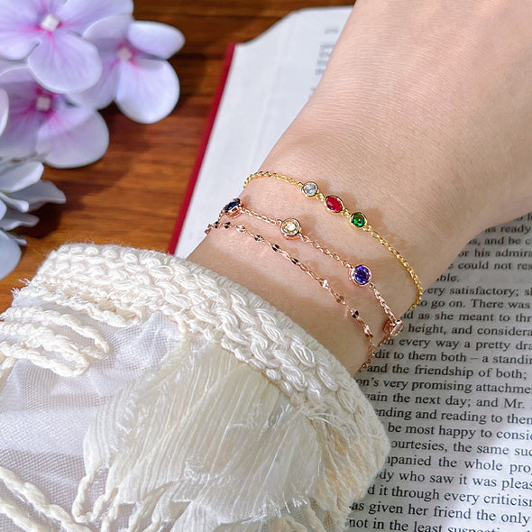 Simple Design Colorful 925 Silver Bracelet
