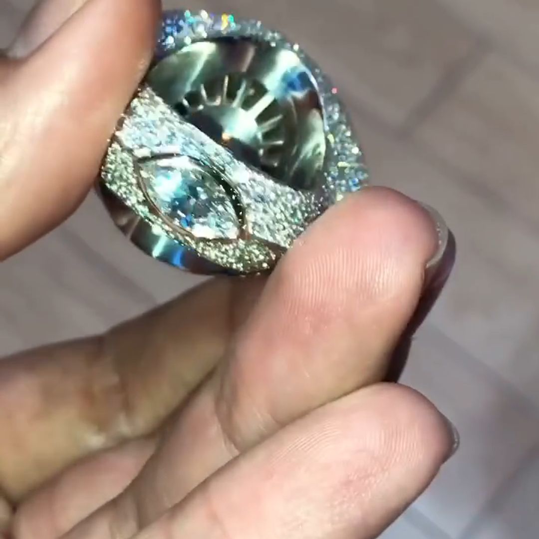 18ct Marquise Cut Luxury Eye Shaped Sterling Silver Plated Gold Handmade Men's Ring