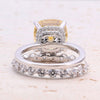 5.0ct Cushion Cut Yellow Gemstone Sterling Silver Bridal Set