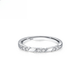 Geometric Wave Design Women's Band in Sterling Silver