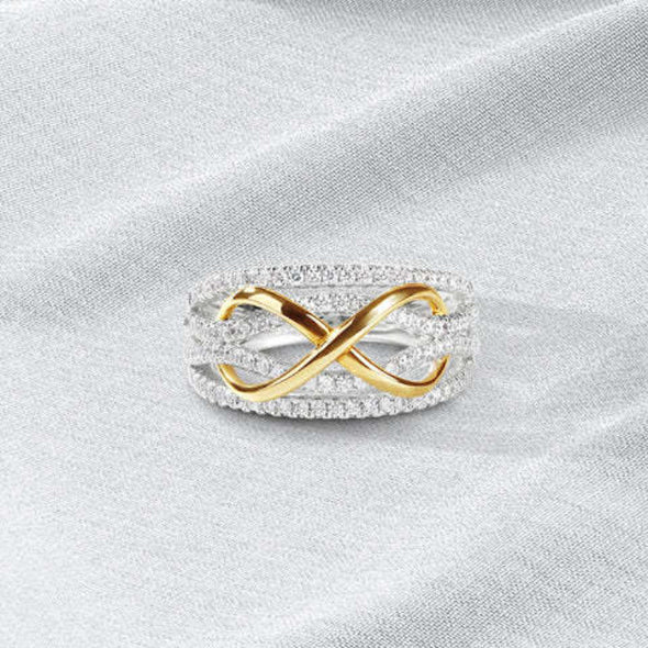 Infinity Design Sterling Silver Ring Band For Her