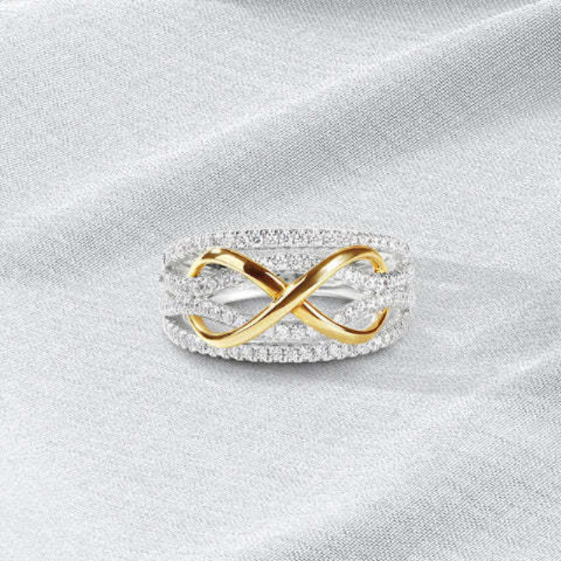 Infinity Design Sterling Silver Ring Band For Her