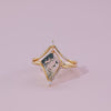 Geometric Natural Green Moss Agate Ring Set