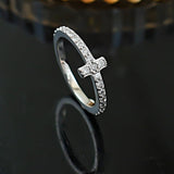 Simple Cross Design Sterling Silver Wedding Band