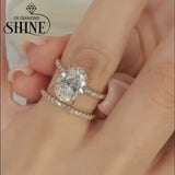 Classic 5.0 Carat Oval Cut Wedding Bridal Set in Sterling Silver