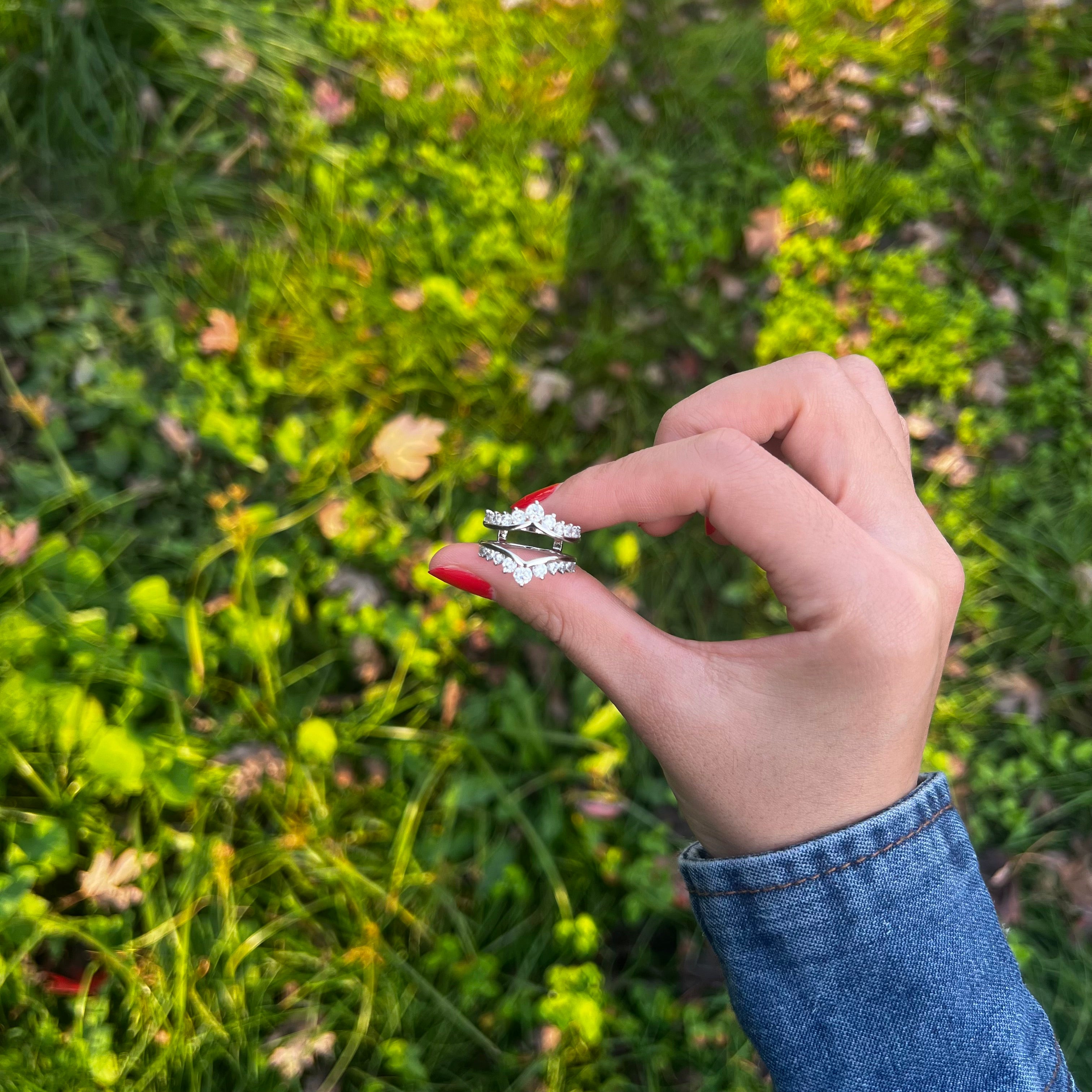 Crown-Shaped Sterling Silver Enhancer Band