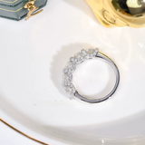 Five-Stone Halo Sterling Silver Stackable Wedding Band