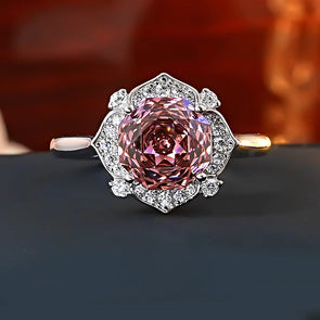 Vintage Rose Design 18K White Gold Plated Ring