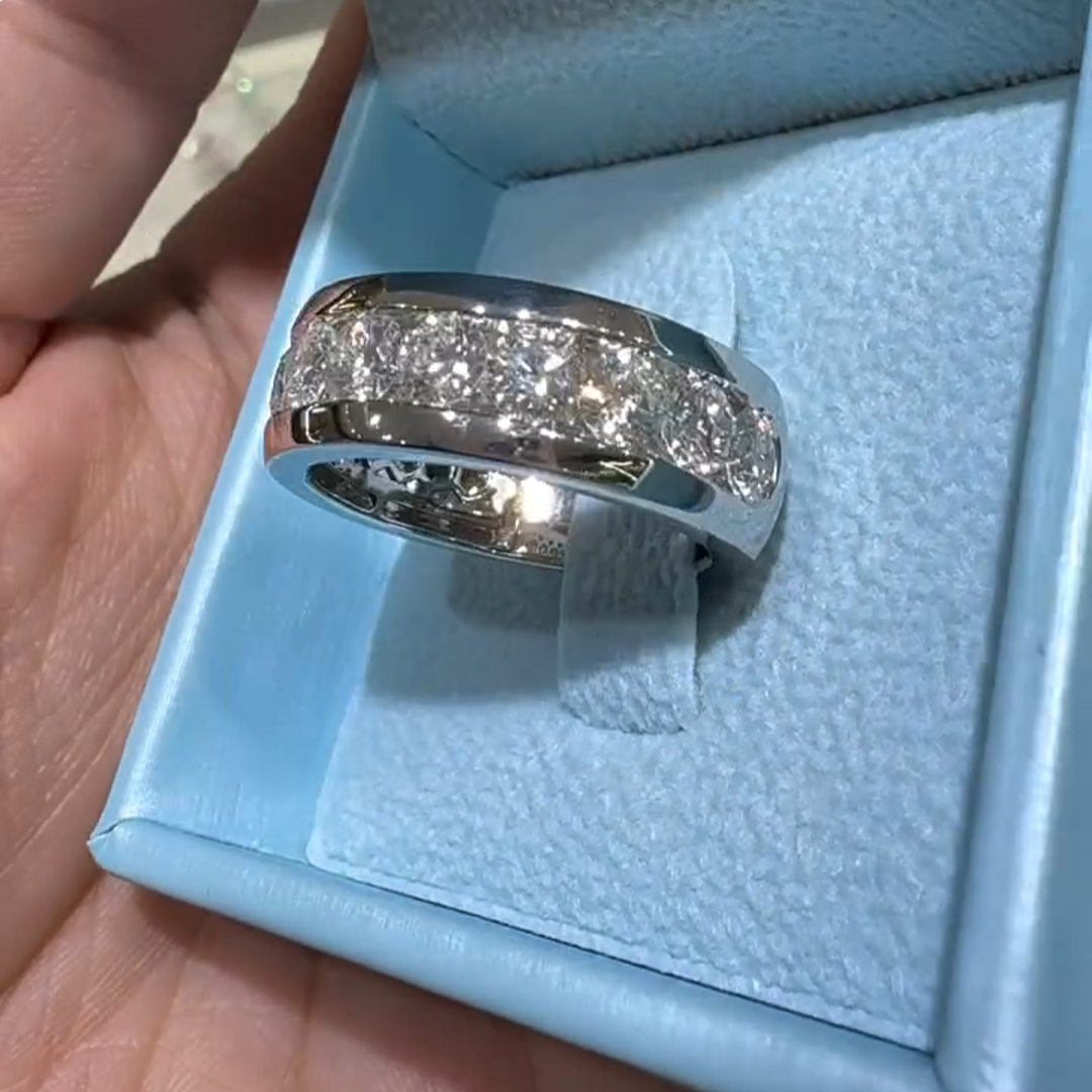 2ct Round Cut Zircon Sterling Silver Ring