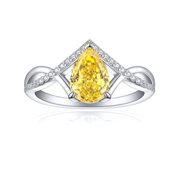 Pear Cut Twisted band Engagement Ring  (Multi Color Available)