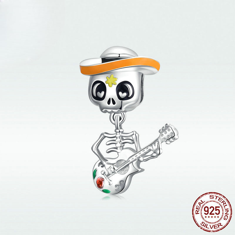 Halloween Dancing with Skeleton Pumpkin Sterling Silver Charms