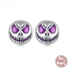 Halloween Spider Skull Pumpkin Sterling Silver Stud Earrings Glow in The Dark