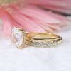 Stunning 2Pcs Radiant Cut Sterling Silver Ring Set With Half Eternity Band