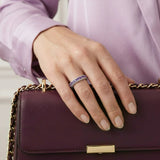 Purple Eternity Wedding Band in Sterling Silver