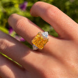 Radiant Cut Double Prong Engagement Ring in Sterling Silver