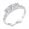 Stunning Three Stone Moissanite Sterling Silver Band