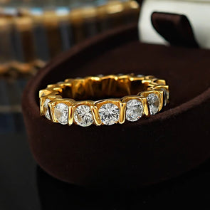 Stunning Round Cut Paved Sterling Silver Band