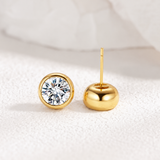 Moissanite Bubble Stud Earrings in Sterling Silver