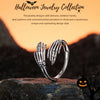 Halloween ‌‌Skeleton Hand Sterling Silver Open Ring