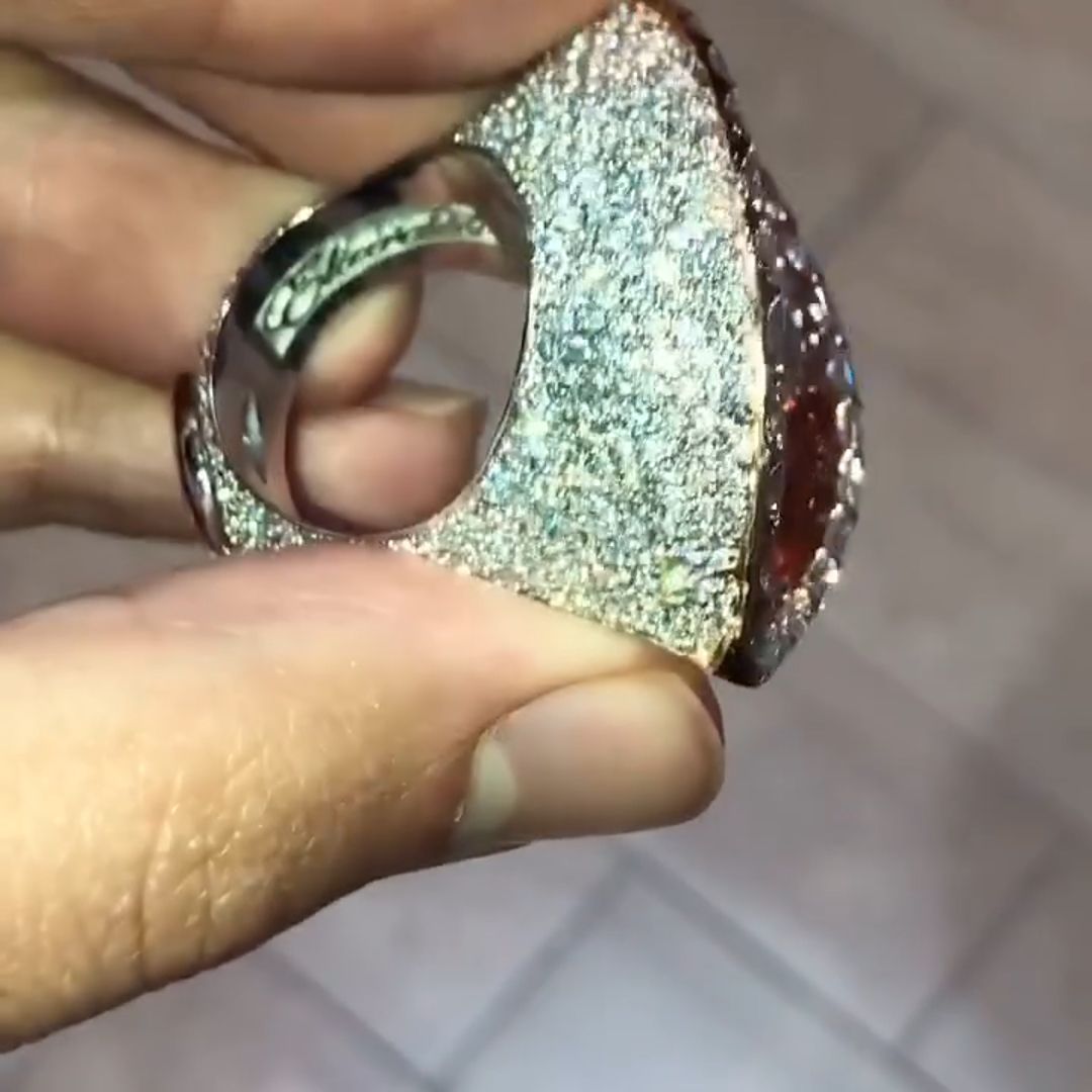 18ct Marquise Cut Luxury Eye Shaped Sterling Silver Plated Gold Handmade Men's Ring