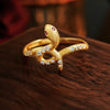 Unique Snake Design Silver Ring
