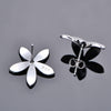 Pave Flower Stud Earrings in Sterling Silver