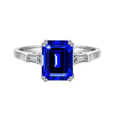 Unique Three Stone 2.5ct Tanzanite Blue Ring