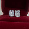 Emerald Cut Stud Earrings In Sterling Silver