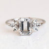Emerald Cut with Marquise Side Stone Engagement Ring