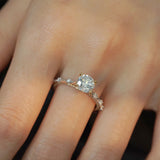 1CT Round Cut Regal Crown Pave Engagement Ring