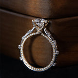 1CT Round Cut Regal Crown Pave Engagement Ring