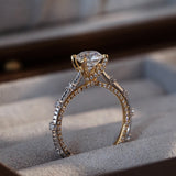 1CT Round Cut Regal Crown Pave Engagement Ring