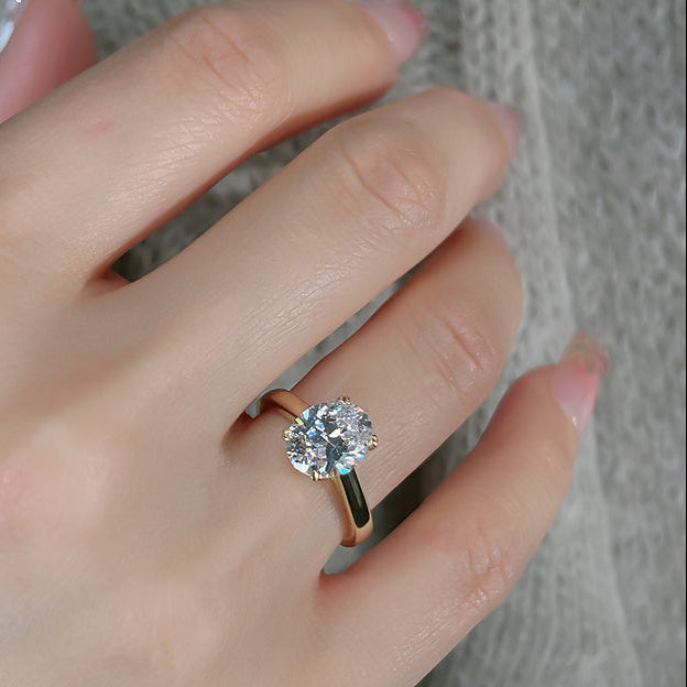 Thin Band Design Oval Cut Engagement Ring  Engagement Ring