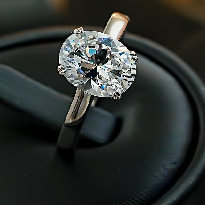 Thin Band Design Oval Cut Engagement Ring  Engagement Ring