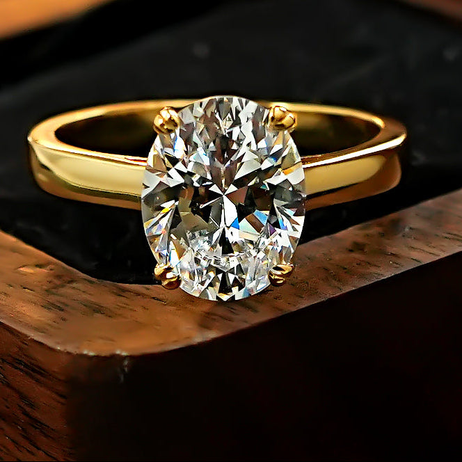 Thin Band Design Oval Cut Engagement Ring  Engagement Ring