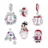 Christmas Themed 925 Sterling Silver Charms for Bracelets & Necklace
