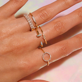 Stackable Pavé Open Band Ring in Sterling Silver