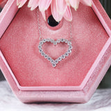 Hallow Heart Shape Design Moissanite Pendant Necklace