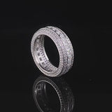 Exquisite 5 Rows Eternity Sterling Silver Band
