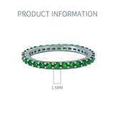 Multi-color Eternity Sterling Silver Band