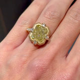 Vintage-Inspired Yellow Stone Textured Engagement Ring in 925 Sterling Silver
