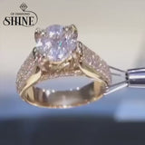 Sparkling Round Cut Sterling Silver Engagement Ring
