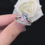 1.5ct Pear Cut 18K White Gold Plated Ring