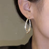 Crisscross Sparkle Hoop Earrings – S925 Silver Posts