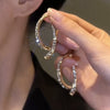 Crisscross Sparkle Hoop Earrings – S925 Silver Posts