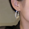 Crisscross Sparkle Hoop Earrings – S925 Silver Posts